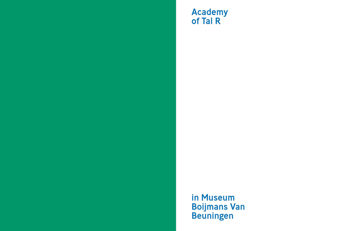 Academy of Tal R in Museum Boijmans Van Beuningen