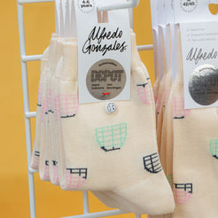 Depot x AG Beige Pattern Socks Adults