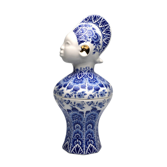 Kabra Blue Lidded Vase